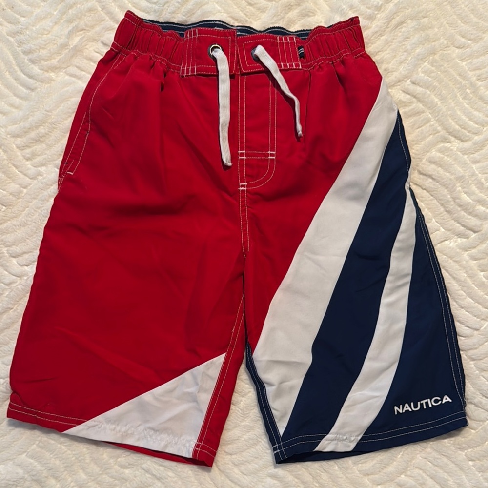 Nautica Kids Swim Trunks - Red, White, and Blue